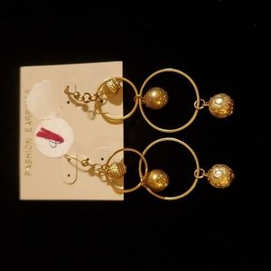 3 inch gold tone earrings